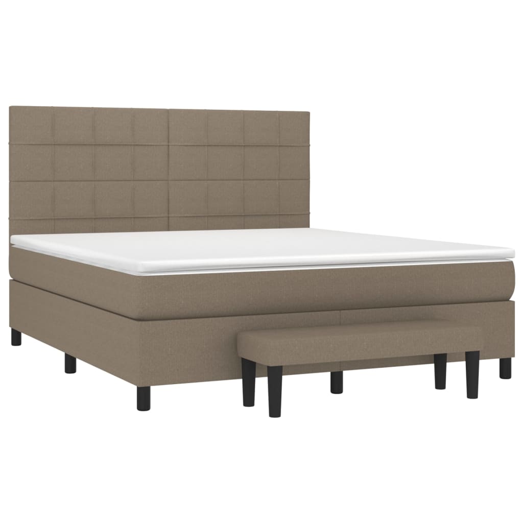 Κρεβάτι Boxspring με Στρώμα Taupe 180x200 εκ. Υφασμάτινο