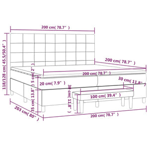 Κρεβάτι Boxspring με Στρώμα Taupe 200x200 εκ. Υφασμάτινο