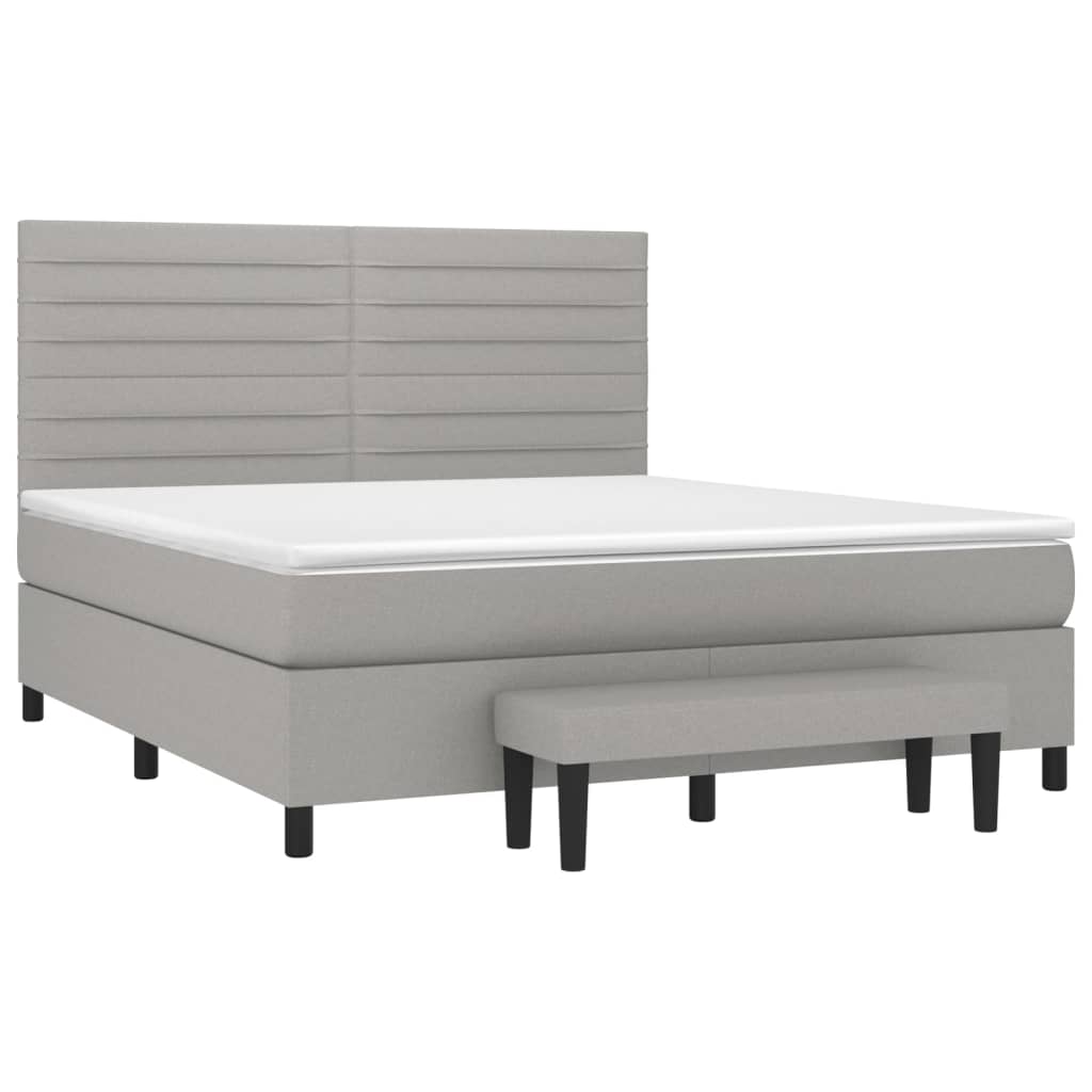 Κρεβάτι Boxspring με Στρώμα Αν. Πράσινο 160x200εκ Υφασμάτινο