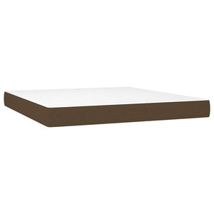 Κρεβάτι Boxspring με Στρώμα Σκούρο Καφέ 180x200 εκ Υφασμάτινο