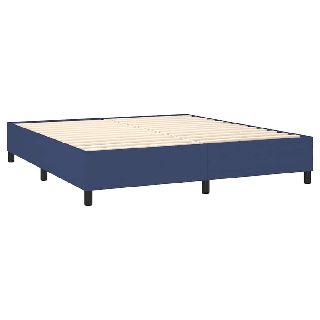 Κρεβάτι Boxspring με Στρώμα Μπλε 180x200 εκ. Υφασμάτινο