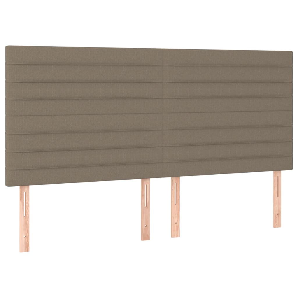 Κρεβάτι Boxspring με Στρώμα Taupe 200x200 εκ. Υφασμάτινο
