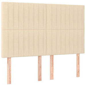 Κρεβάτι Boxspring με Στρώμα Κρεμ 140x190 εκ. Υφασμάτινο - Pakobazaar