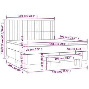 Κρεβάτι Boxspring με Στρώμα Αν. Πράσινο 180x200εκ Υφασμάτινο