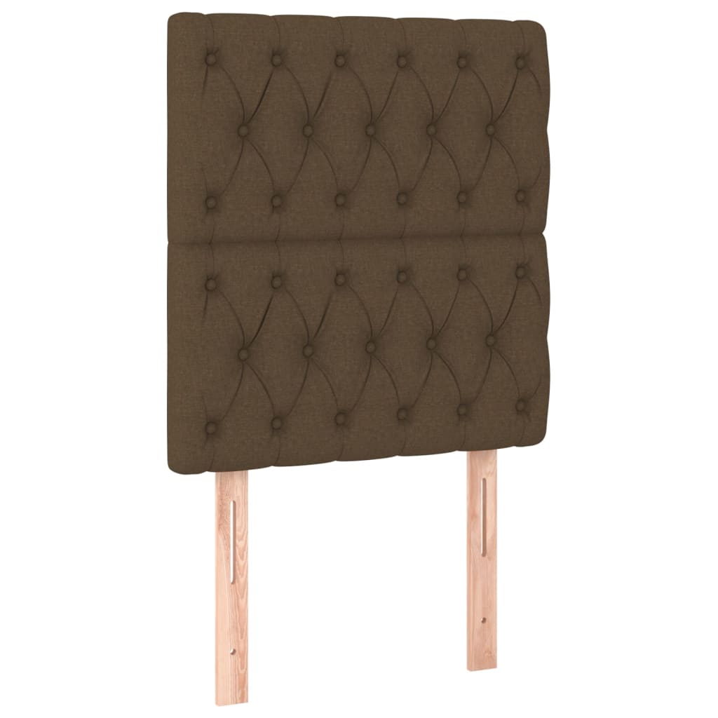 Κρεβάτι Boxspring με Στρώμα Σκούρο Καφέ 80x200 εκ. Υφασμάτινο