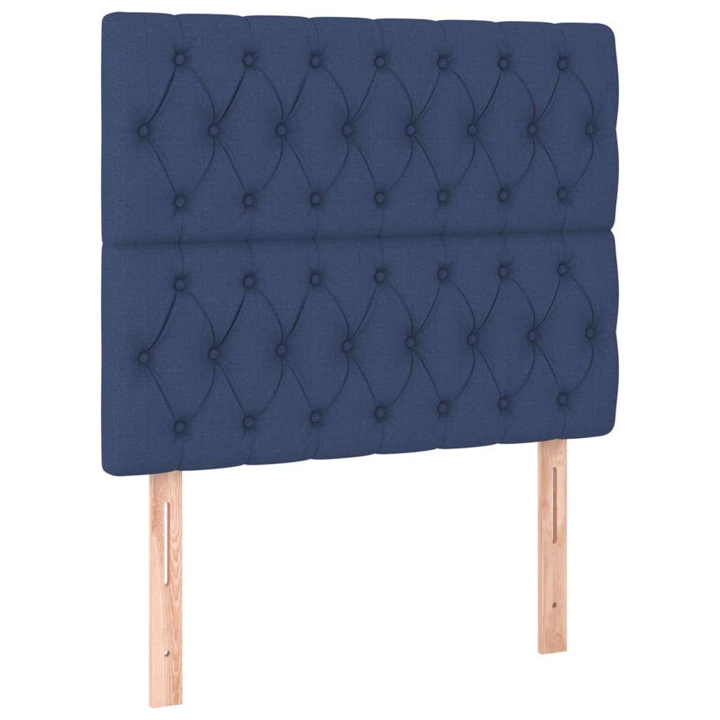 Κρεβάτι Boxspring με Στρώμα Μπλε 100 x 200 εκ. Υφασμάτινο - Pakobazaar