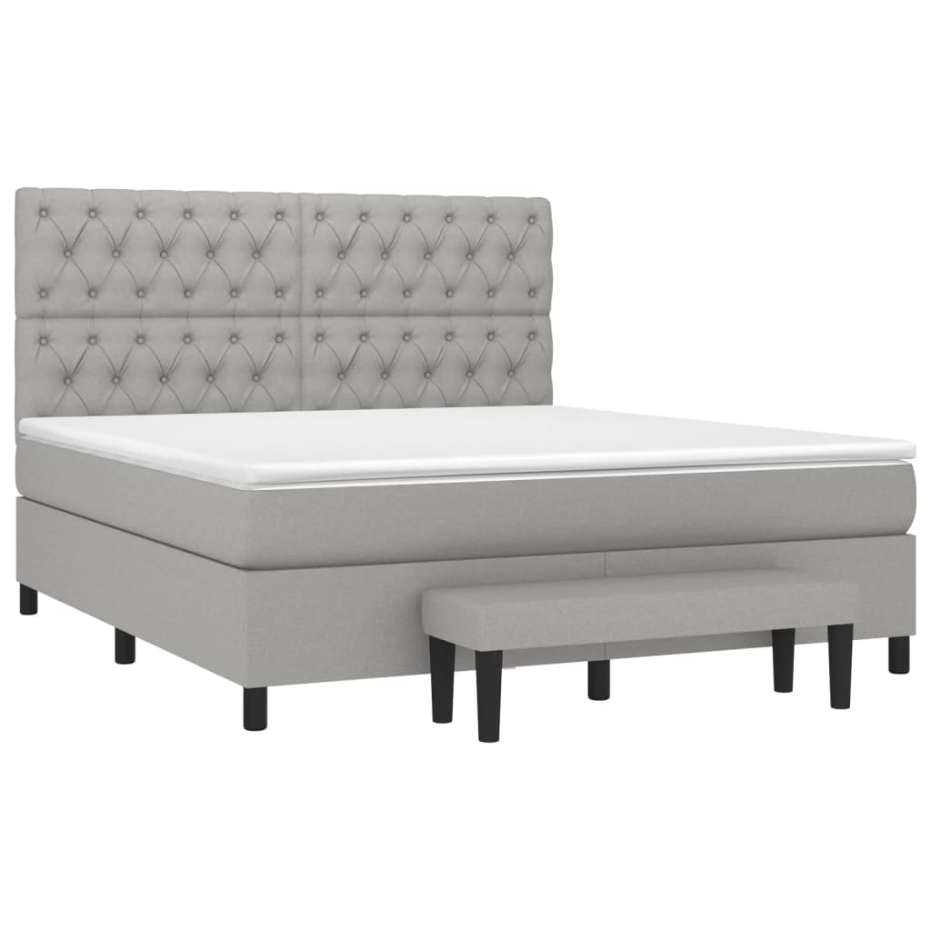 Κρεβάτι Boxspring με Στρώμα Αν. Πράσινο 160x200εκ Υφασμάτινο