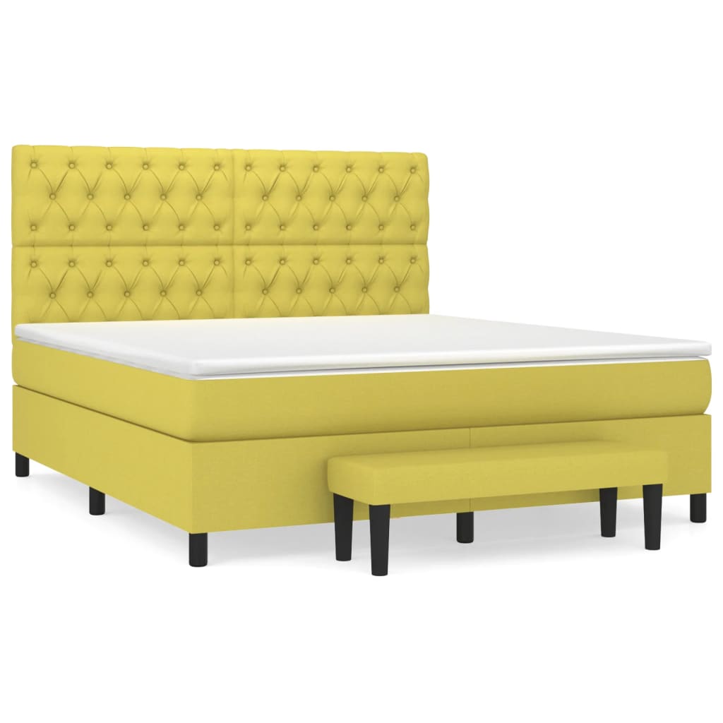 Κρεβάτι Boxspring με Στρώμα Αν. Πράσινο 120x190εκ Υφασμάτινο