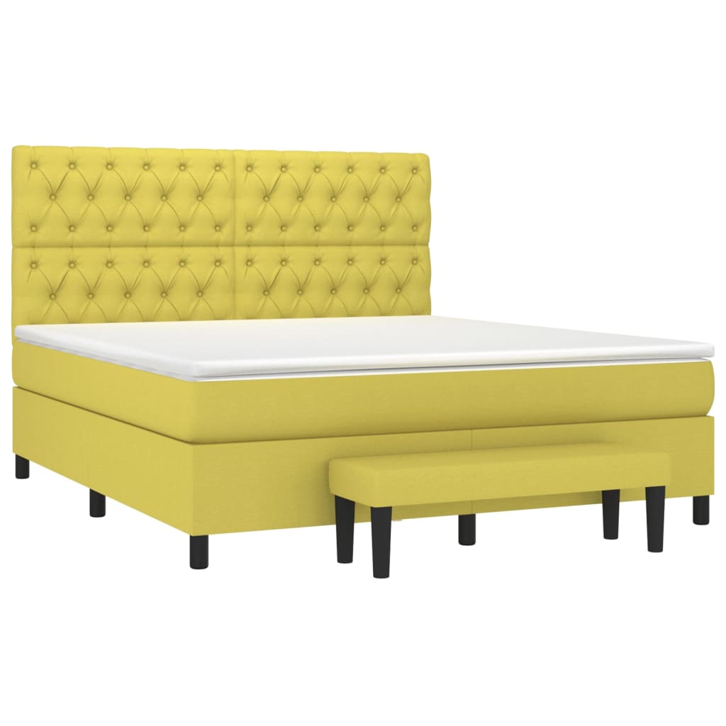 Κρεβάτι Boxspring με Στρώμα Αν. Πράσινο 120x190εκ Υφασμάτινο