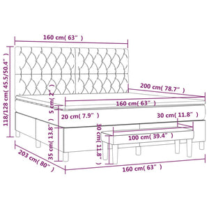 Κρεβάτι Boxspring με Στρώμα Αν. Πράσινο 120x190εκ Υφασμάτινο