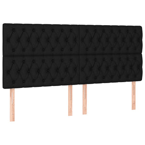 Κρεβάτι Boxspring με Στρώμα Μαύρο 200x200 εκ. Υφασμάτινο
