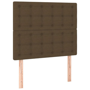 Κρεβάτι Boxspring με Στρώμα Σκούρο Καφέ 80x200 εκ. Υφασμάτινο