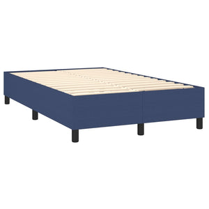 Κρεβάτι Boxspring με Στρώμα Μπλε 120x200 εκ. Υφασμάτινο