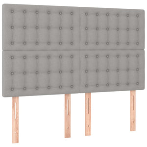 Κρεβάτι Boxspring με Στρώμα Ανοιχτό Γκρι 140x190 εκ. Υφασμάτινο