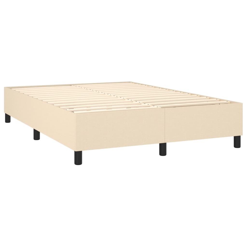 Κρεβάτι Boxspring με Στρώμα Κρεμ 140x200 εκ. Υφασμάτινο - Pakobazaar