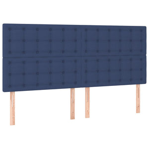 Κρεβάτι Boxspring με Στρώμα Μπλε 160x200 εκ. Υφασμάτινο
