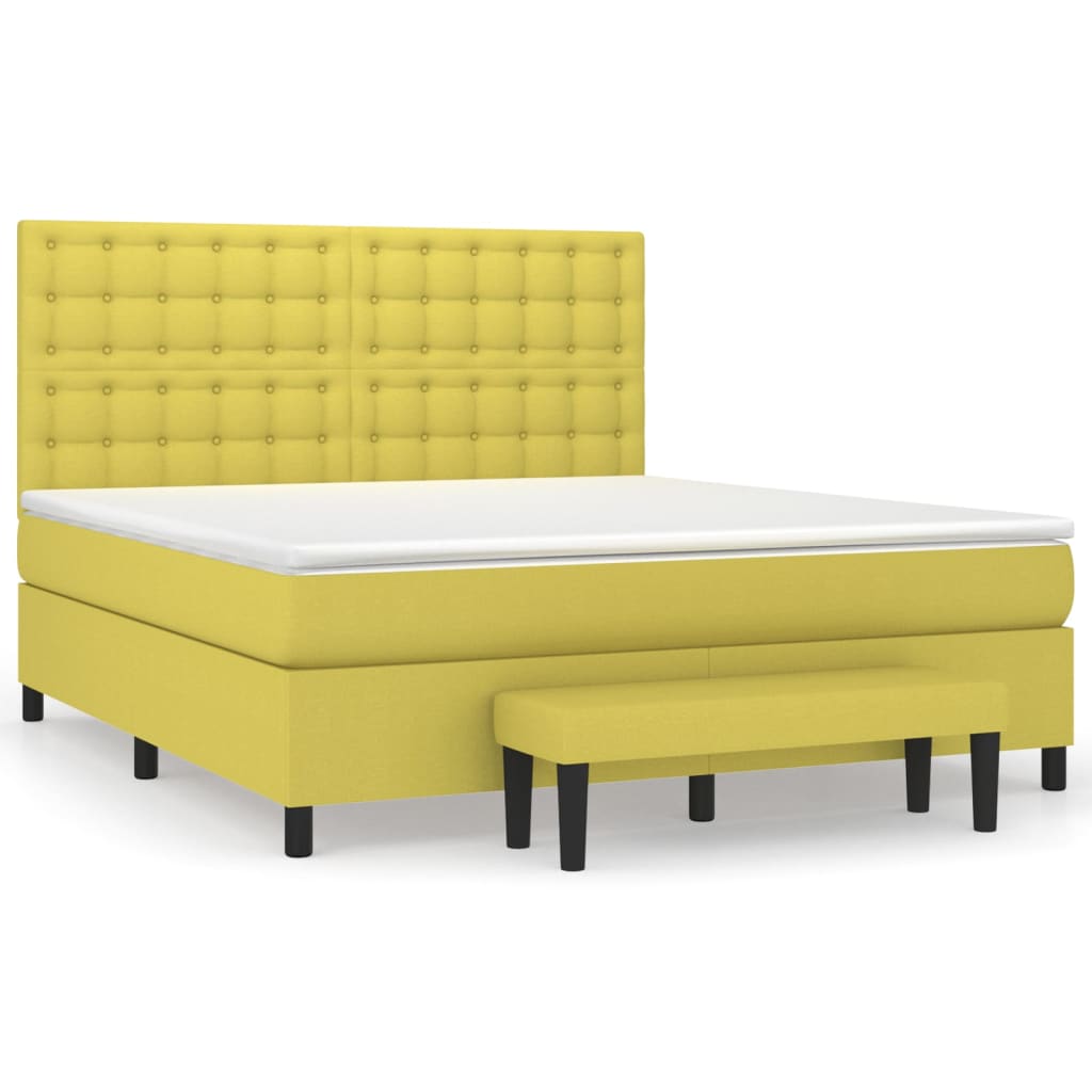 Κρεβάτι Boxspring με Στρώμα Αν. Πράσινο 120x190εκ Υφασμάτινο