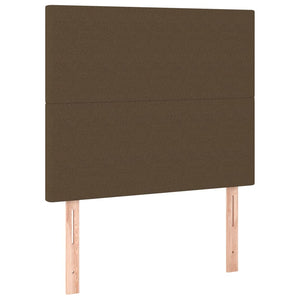 Κρεβάτι Boxspring με Στρώμα Σκούρο Καφέ 90x190 εκ. Υφασμάτινο