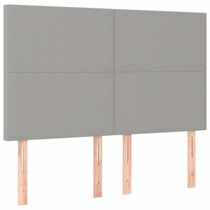 Κρεβάτι Boxspring με Στρώμα Ανοιχτό Γκρι 140x190 εκ. Υφασμάτινο