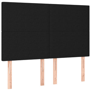 Κρεβάτι Boxspring με Στρώμα Μαύρο 140x190 εκ. Υφασμάτινο