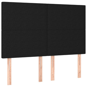 Κρεβάτι Boxspring με Στρώμα Μαύρο 140x200 εκ. Υφασμάτινο