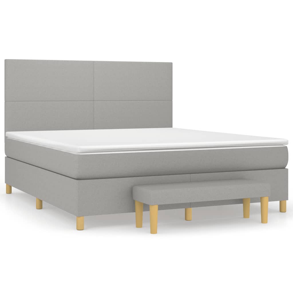 Κρεβάτι Boxspring με Στρώμα Αν. Πράσινο 160x200εκ Υφασμάτινο