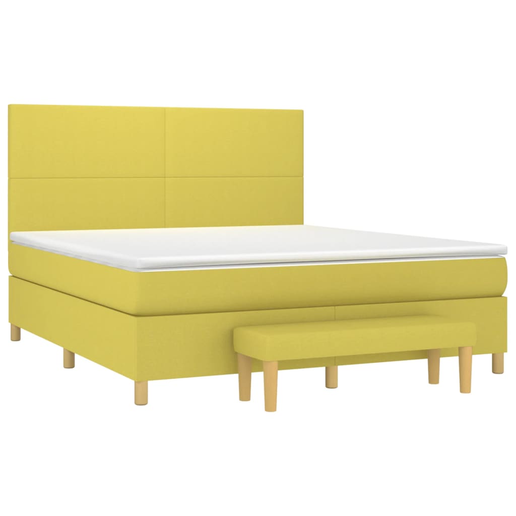 Κρεβάτι Boxspring με Στρώμα Αν. Πράσινο 120x190εκ Υφασμάτινο