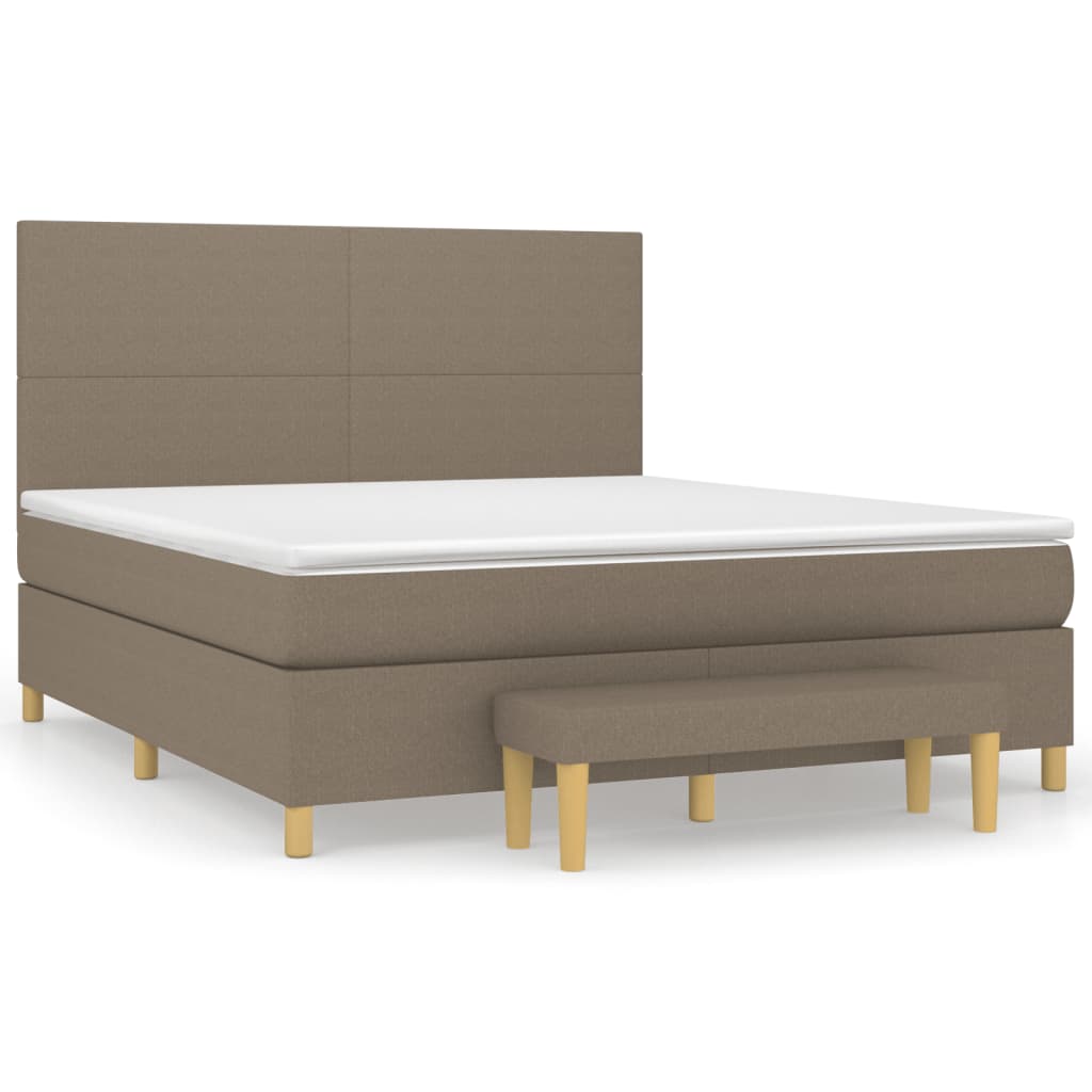 Κρεβάτι Boxspring με Στρώμα Taupe 180x200 εκ. Υφασμάτινο