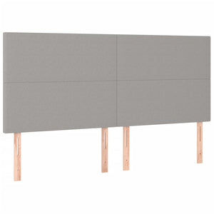 Κρεβάτι Boxspring με Στρώμα Ανοιχτό Γκρι 200x200 εκ. Υφασμάτινο