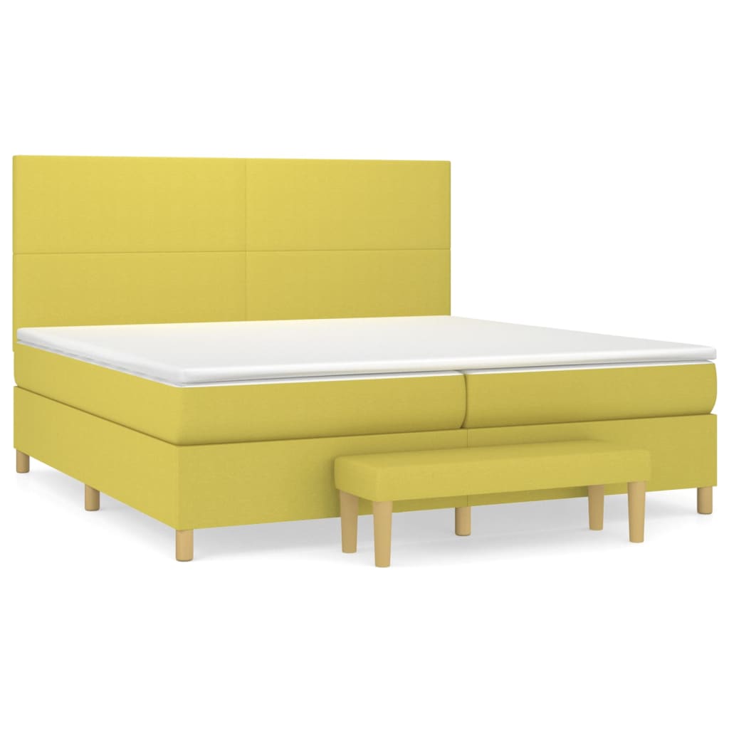 Κρεβάτι Boxspring με Στρώμα Αν. Πράσινο 200x200 εκ. Υφασμάτινο - Pakobazaar