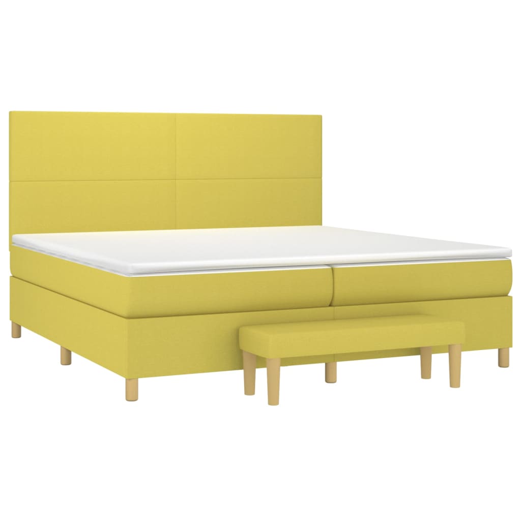Κρεβάτι Boxspring με Στρώμα Αν. Πράσινο 200x200 εκ. Υφασμάτινο - Pakobazaar