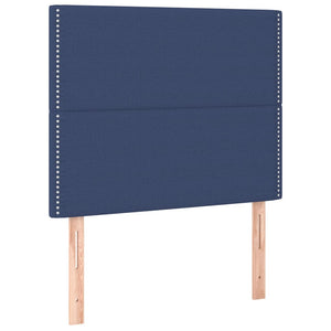 Κρεβάτι Boxspring με Στρώμα Μπλε 90x190 εκ.Υφασμάτινο