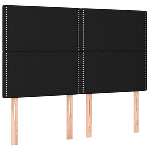 Κρεβάτι Boxspring με Στρώμα Μαύρο 140x190 εκ. Υφασμάτινο