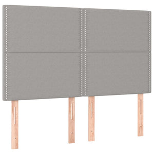 Κρεβάτι Boxspring με Στρώμα Ανοιχτό Γκρι 140x200 εκ. Υφασμάτινο - Pakobazaar