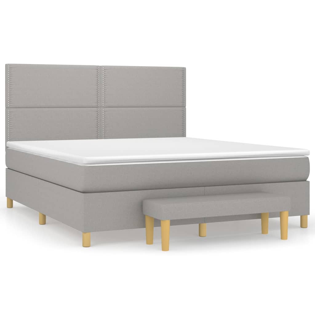 Κρεβάτι Boxspring με Στρώμα Αν. Πράσινο 160x200εκ Υφασμάτινο