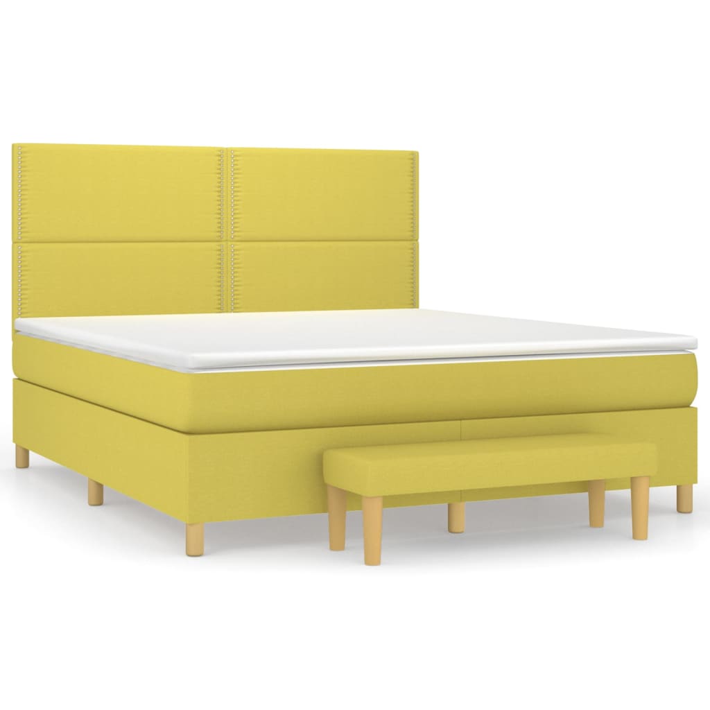Κρεβάτι Boxspring με Στρώμα Αν. Πράσινο 120x190εκ Υφασμάτινο - Pakobazaar
