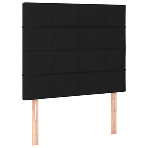 Κρεβάτι Boxspring με Στρώμα Μαύρο 90x200 εκ. Υφασμάτινο