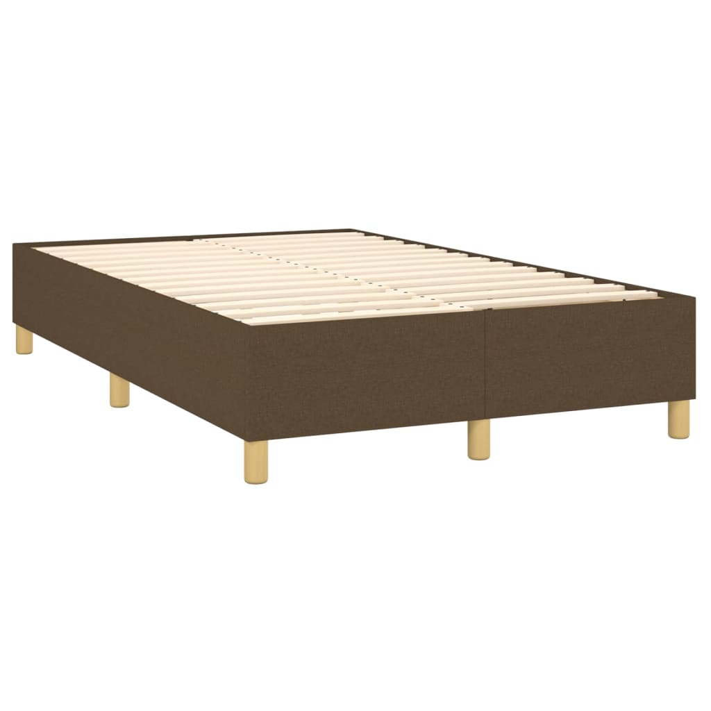 Κρεβάτι Boxspring με Στρώμα Σκούρο Καφέ 120x200 εκ. Υφασμάτινο