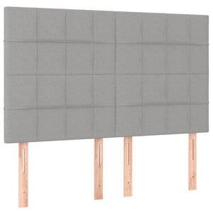 Κρεβάτι Boxspring με Στρώμα Ανοιχτό Γκρι 140x190 εκ. Υφασμάτινο