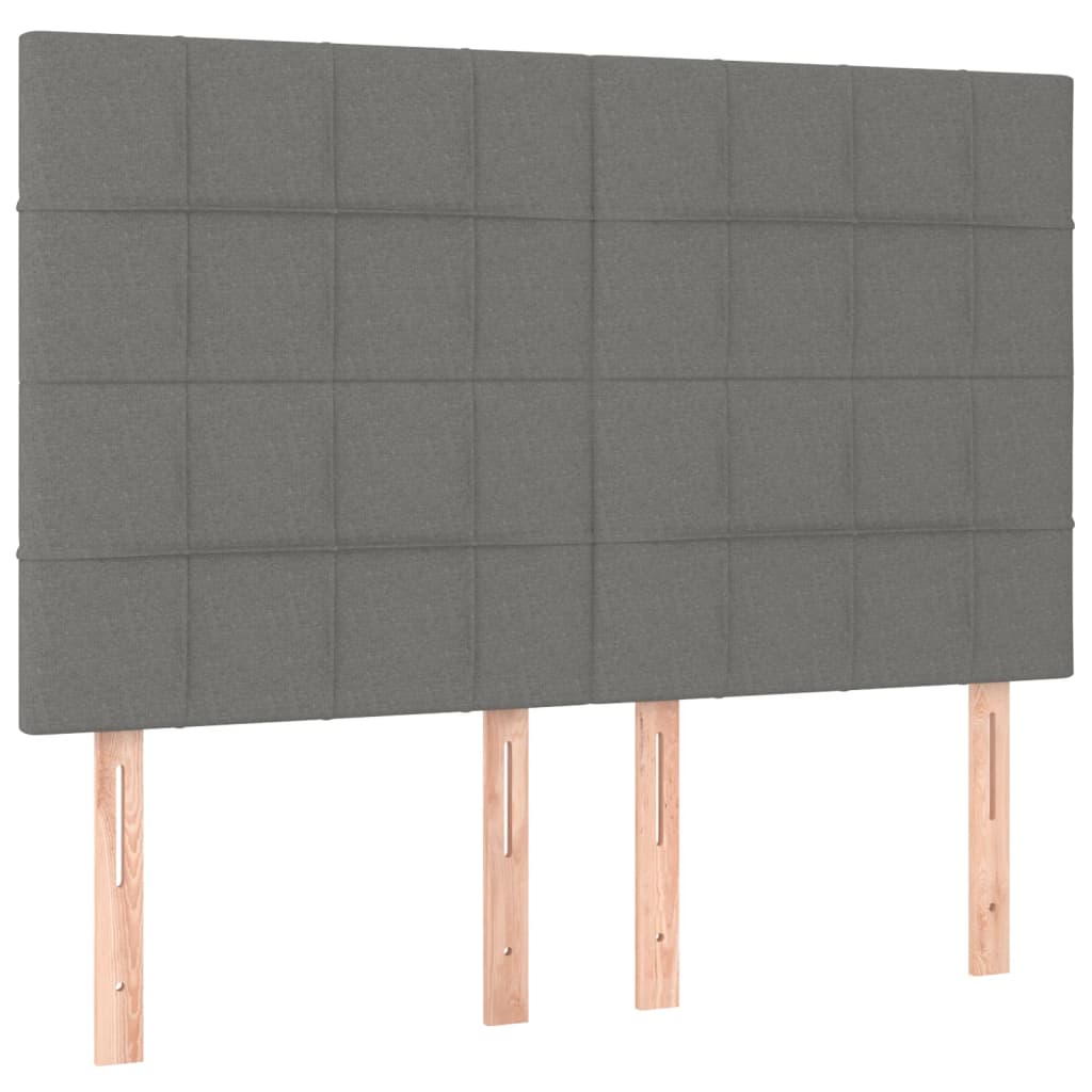 Κρεβάτι Boxspring με Στρώμα Σκούρο Γκρι 140x200 εκ Υφασμάτινο