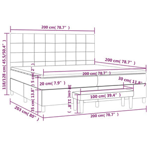Κρεβάτι Boxspring με Στρώμα Μπλε 200x200 εκ. Υφασμάτινο