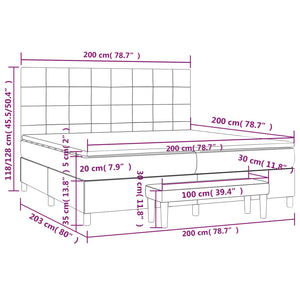 Κρεβάτι Boxspring με Στρώμα Αν. Πράσινο 200x200 εκ. Υφασμάτινο