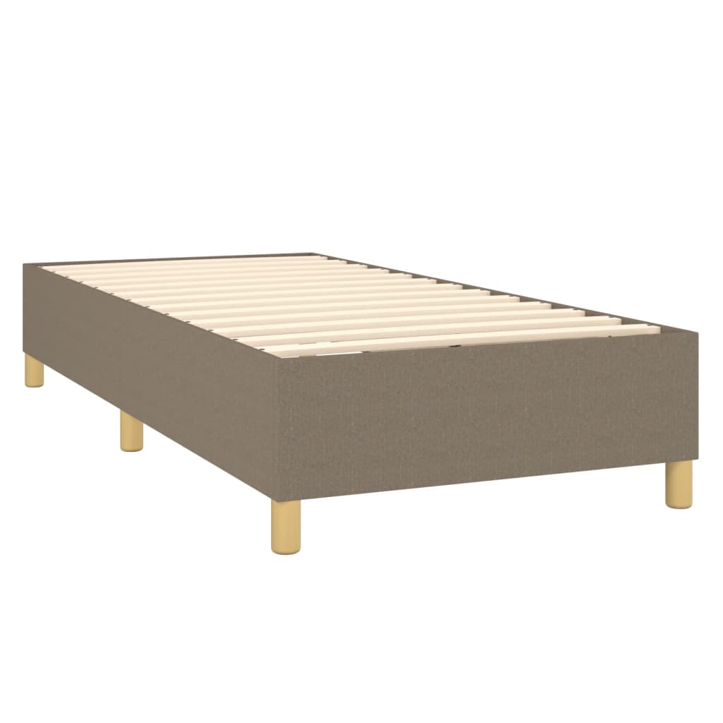 Κρεβάτι Boxspring με Στρώμα Taupe 90x200 εκ. Υφασμάτινο