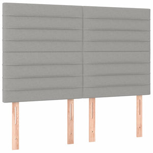 Κρεβάτι Boxspring με Στρώμα Ανοιχτό Γκρι 140x190 εκ. Υφασμάτινο