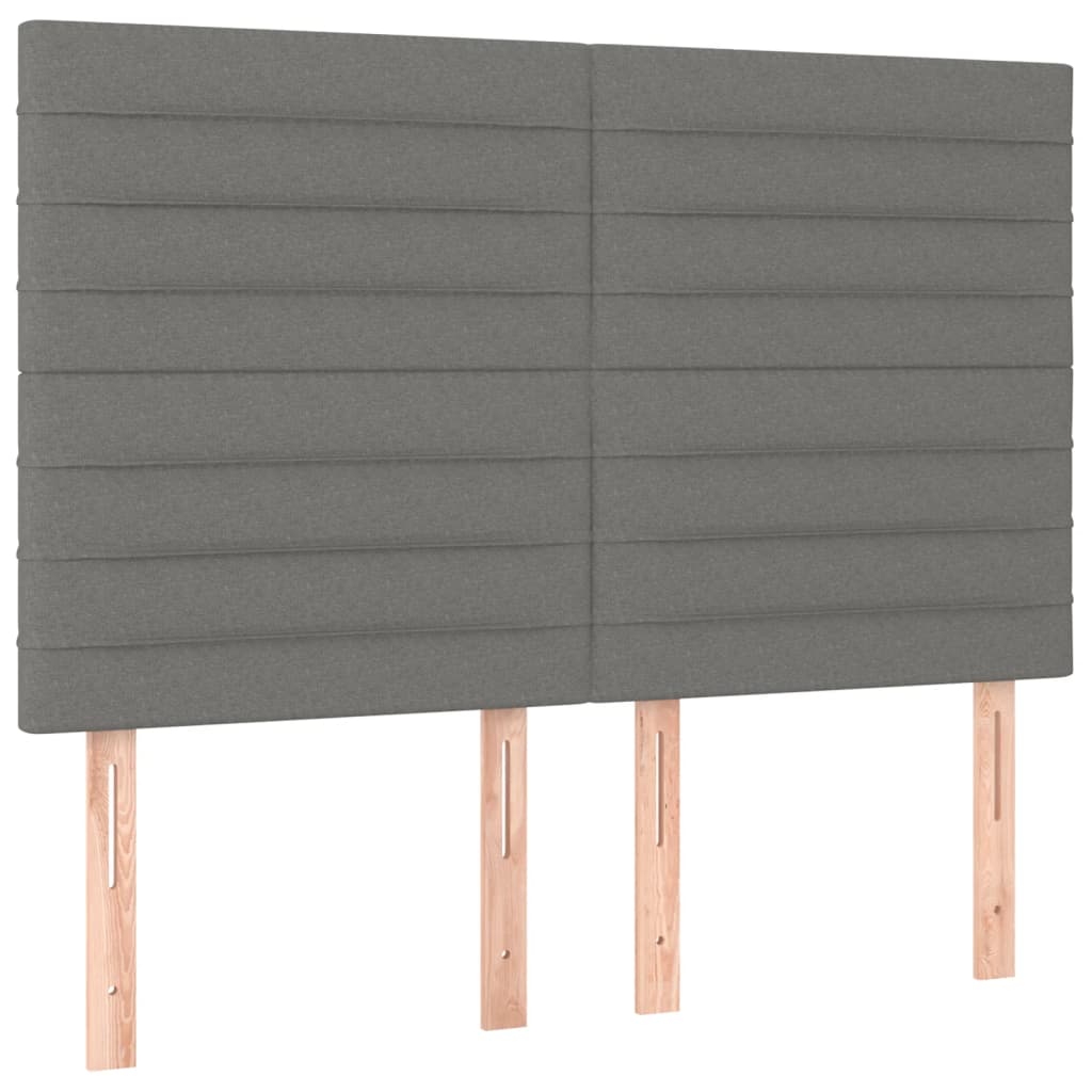 Κρεβάτι Boxspring με Στρώμα Σκούρο Γκρι 140x190 εκ. Υφασμάτινο