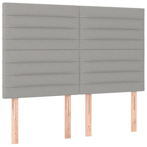 Κρεβάτι Boxspring με Στρώμα Ανοιχτό Γκρι 140x200 εκ. Υφασμάτινο
