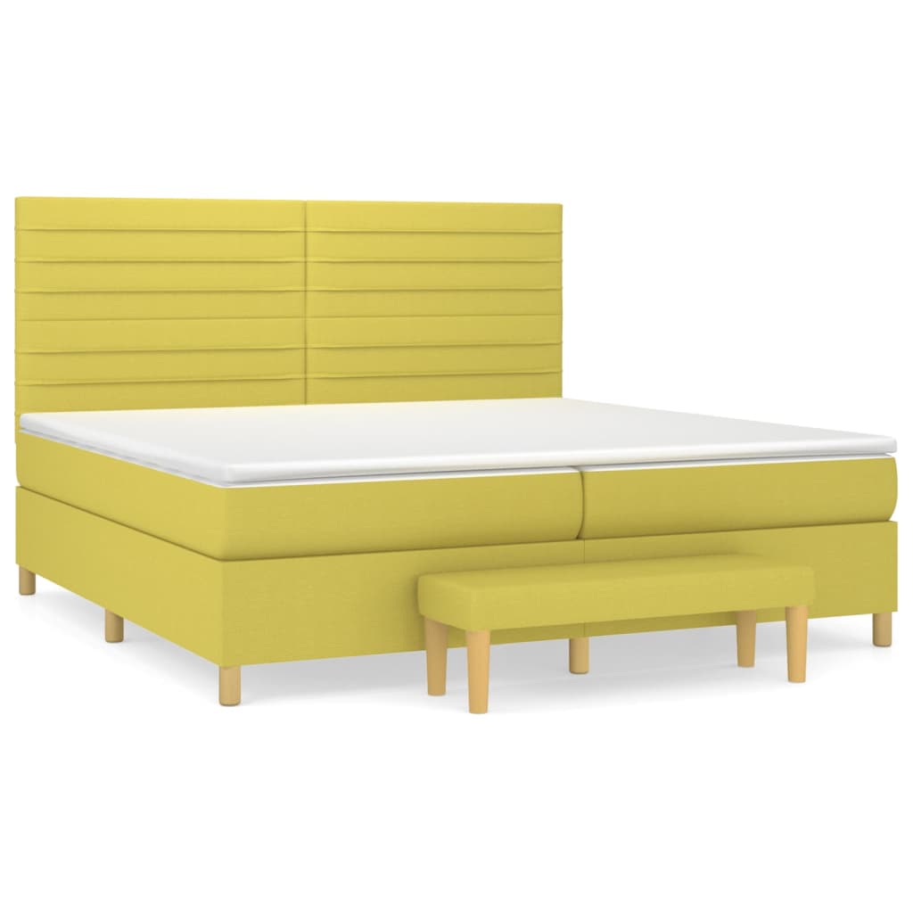 Κρεβάτι Boxspring με Στρώμα Αν. Πράσινο 200x200 εκ. Υφασμάτινο - Pakobazaar