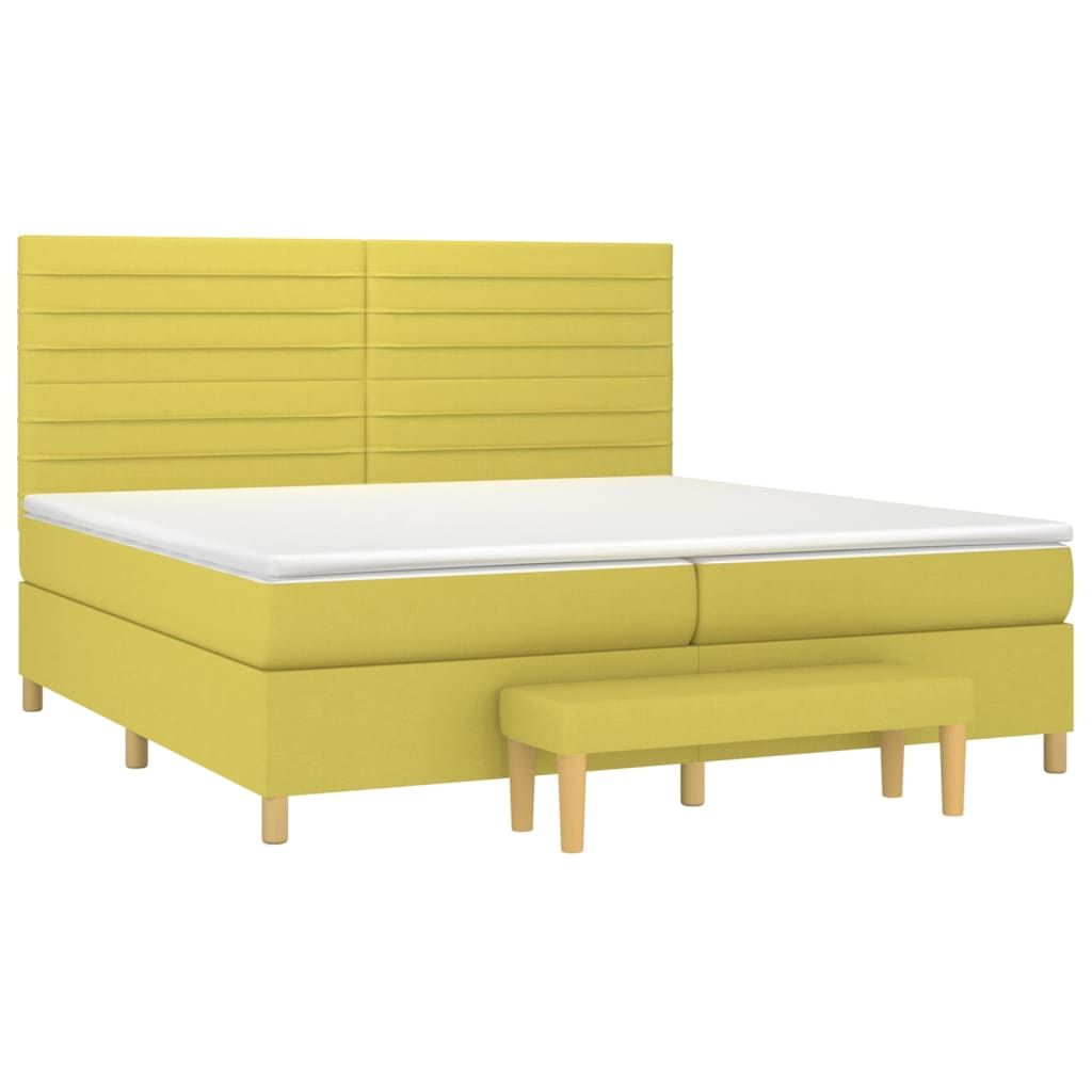 Κρεβάτι Boxspring με Στρώμα Αν. Πράσινο 200x200 εκ. Υφασμάτινο - Pakobazaar