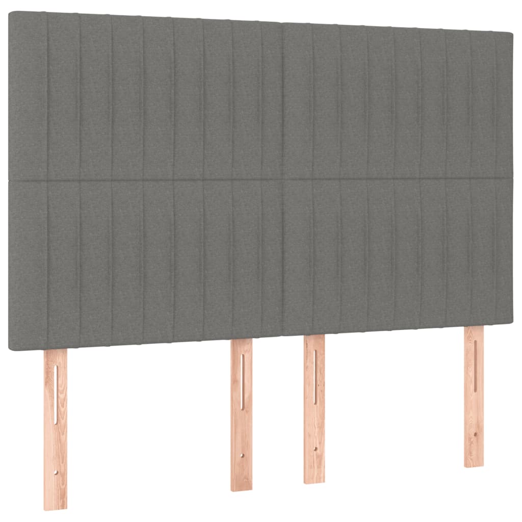 Κρεβάτι Boxspring με Στρώμα Σκούρο Γκρι 140x190 εκ. Υφασμάτινο