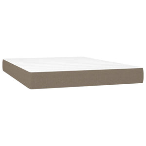 Κρεβάτι Boxspring με Στρώμα Taupe 140x190 εκ. Υφασμάτινο